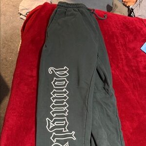Young LA green sweatpants